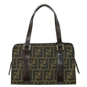 Fendi Zucca Handbag Canvas Brown Zucca Bag